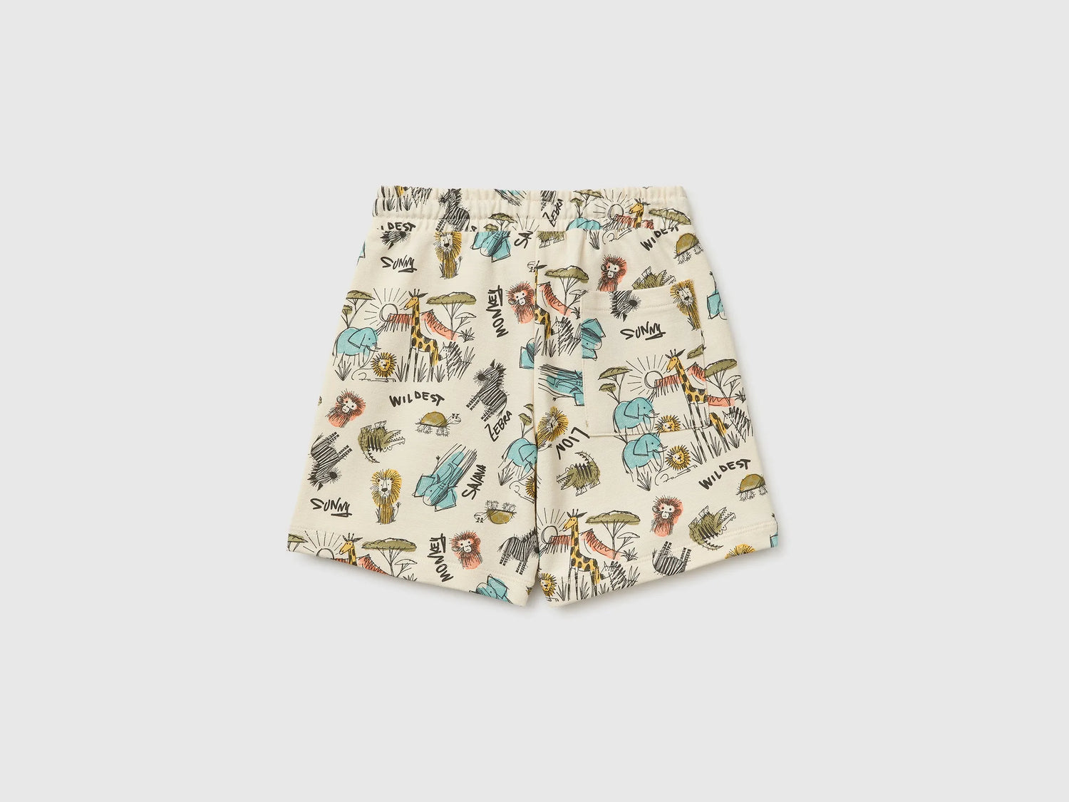 Benetton Multi-color Boys Bermuda Shorts with Safari Print SKU: 3959G9024_70Q Image 02