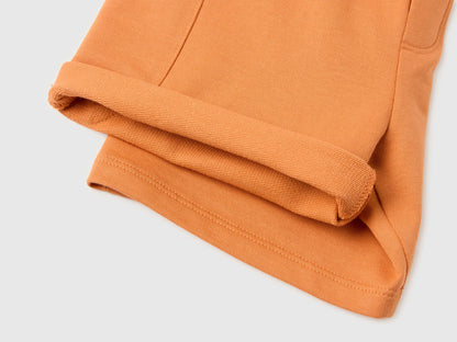Benetton Orange Boys Cargo Bermuda Shorts with Drawstring SKU: 39DJG901C_0D1 Image 03