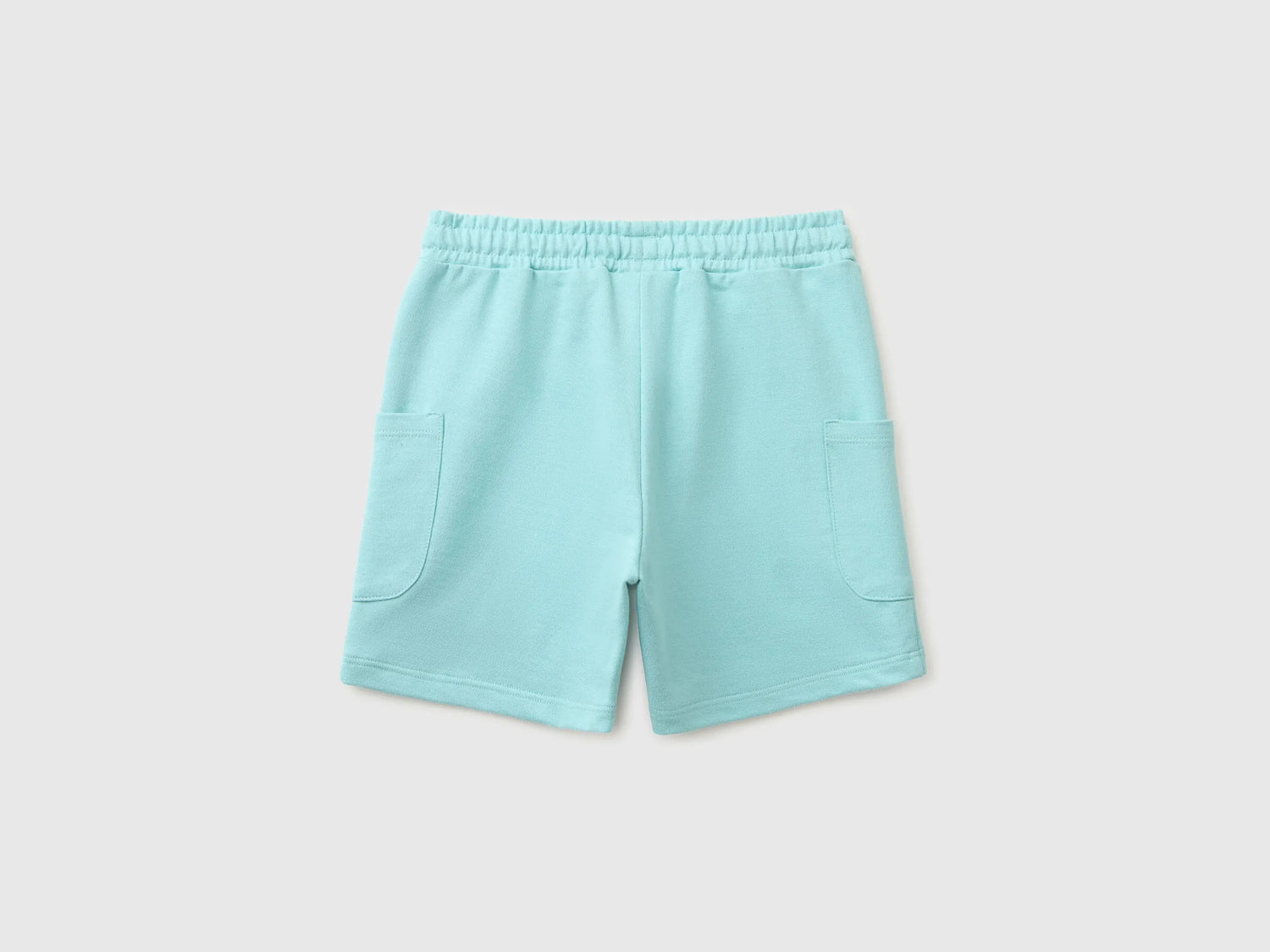 Benetton Aqua Boys Cargo Bermuda Shorts with Drawstring SKU: 39DJG901C_3L7 Image 02