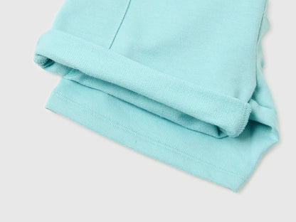 Benetton Aqua Boys Cargo Bermuda Shorts with Drawstring SKU: 39DJG901C_3L7 Image 03