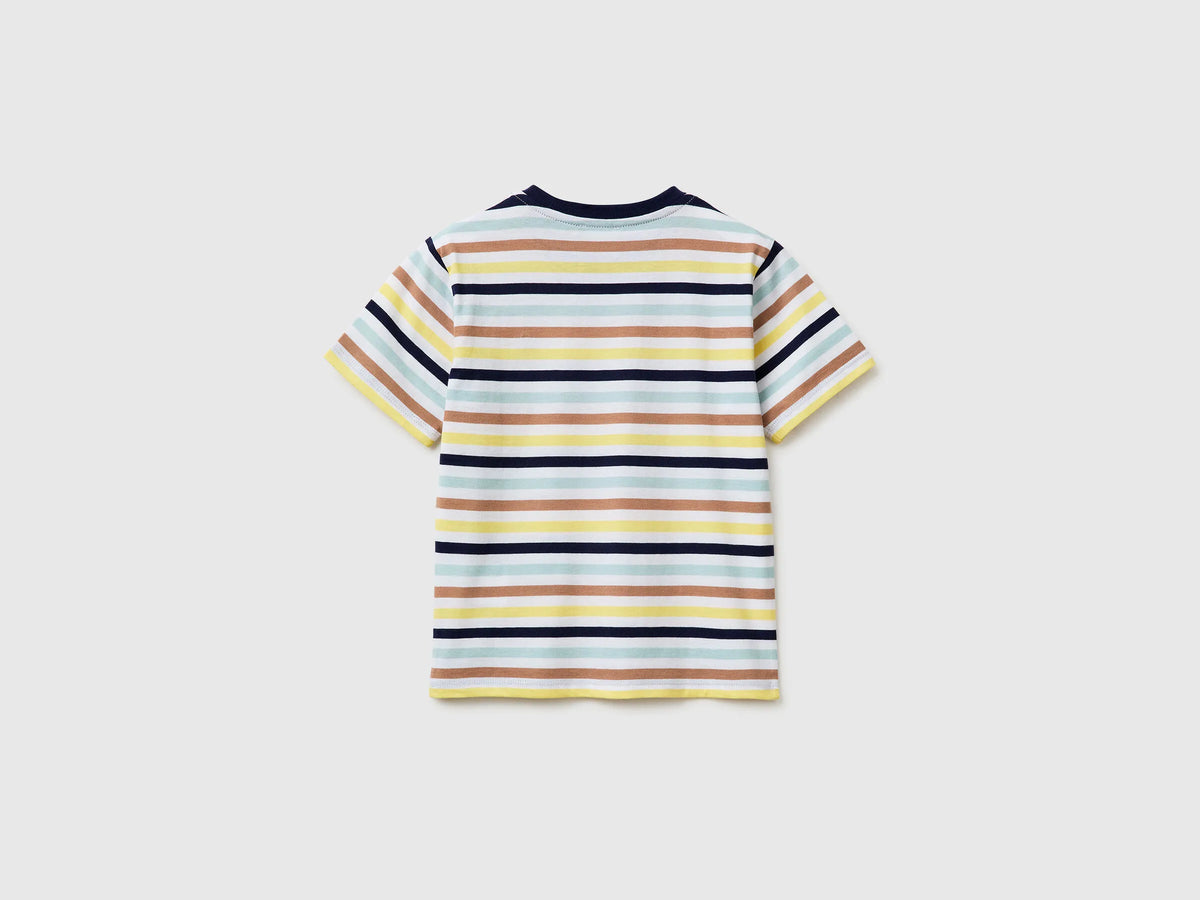Benetton Yellow Boys Striped Short-Sleeved T-Shirt SKU: 39IAG10LL_905 Image 02
