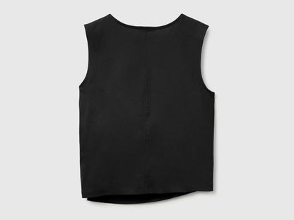 Benetton Black Women Top with Knot SKU: 39JSDH01G_100 Image 02