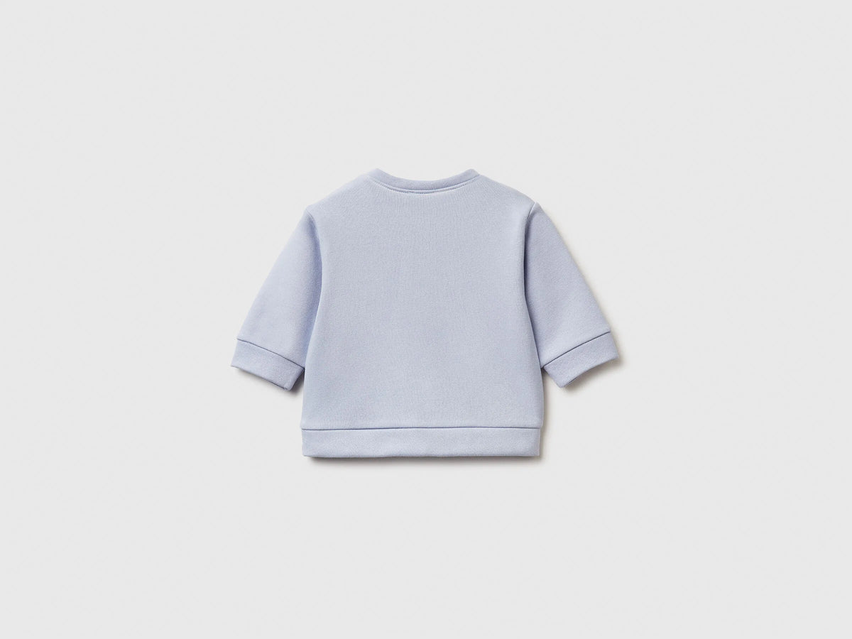Benetton_Sky Blue_Hoodie with Print in Cotton Blend_39M2A106Q_081_02