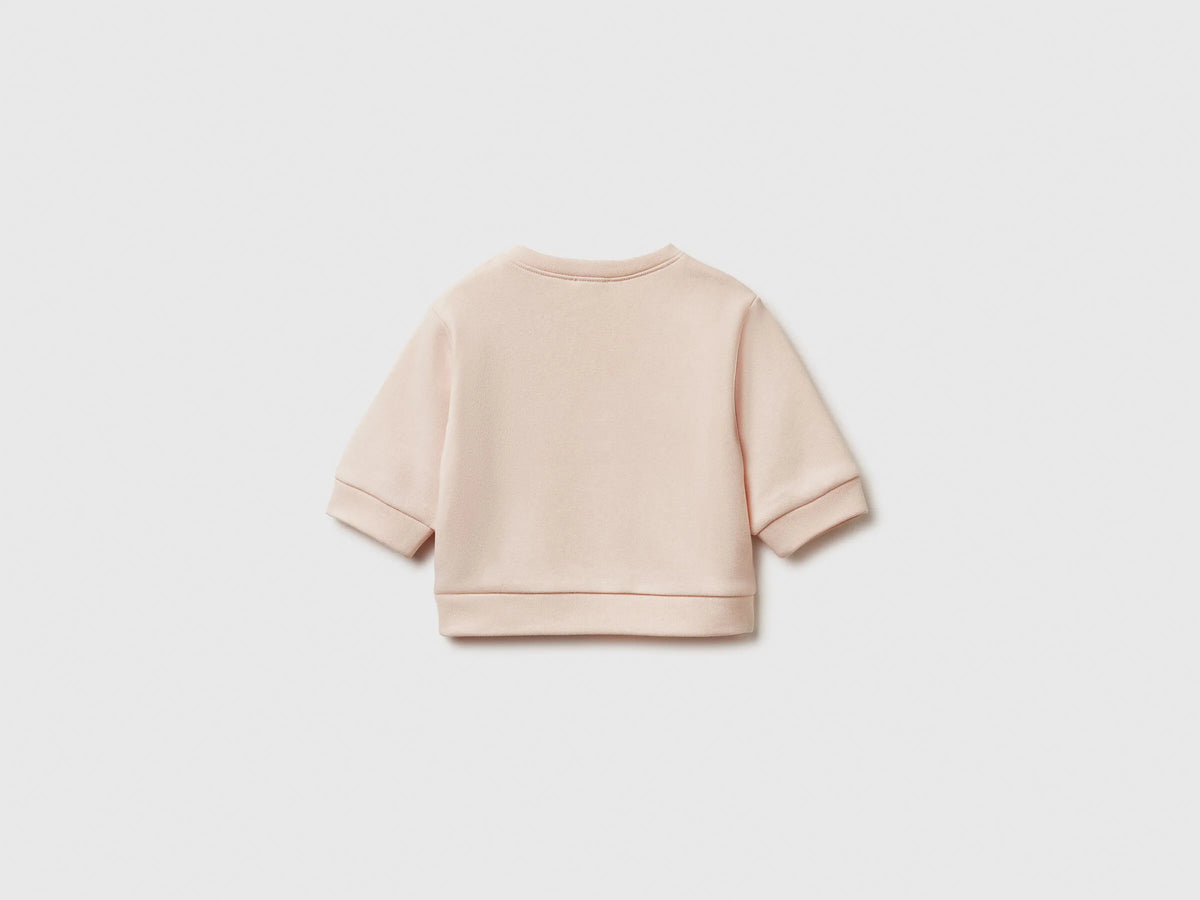 Benetton_Soft Pink_Hoodie with Print in Cotton Blend_39M2A106Q_1B7_02