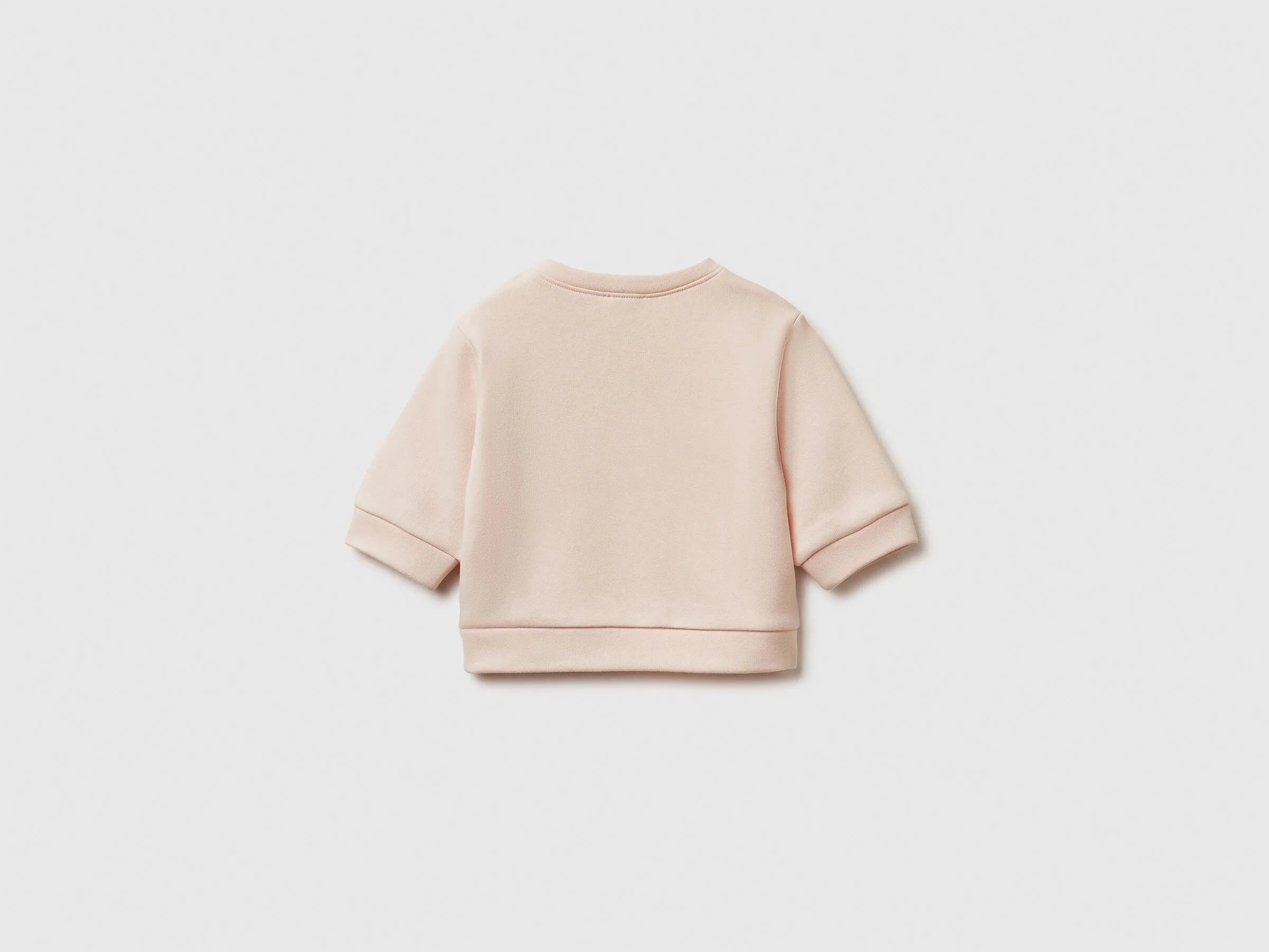 Benetton_Soft Pink_Hoodie with Print in Cotton Blend_39M2A106Q_1B7_02