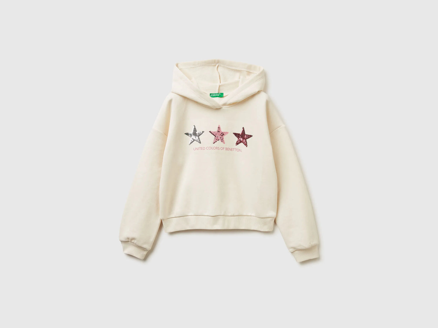 Benetton_Creamy White_Hoodie with Sequins_39M2C205E_0R2_01