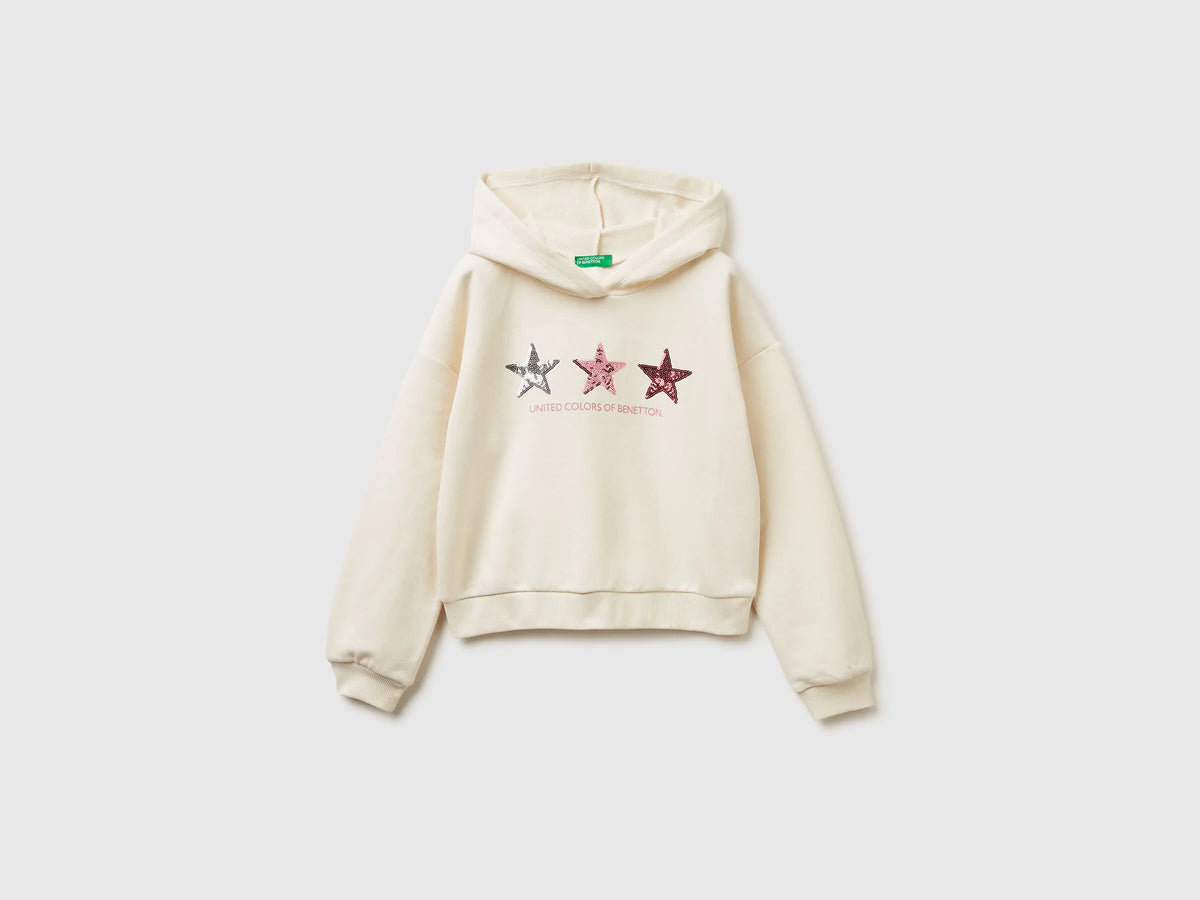 Benetton_Creamy White_Hoodie with Sequins_39M2C205E_0R2_01