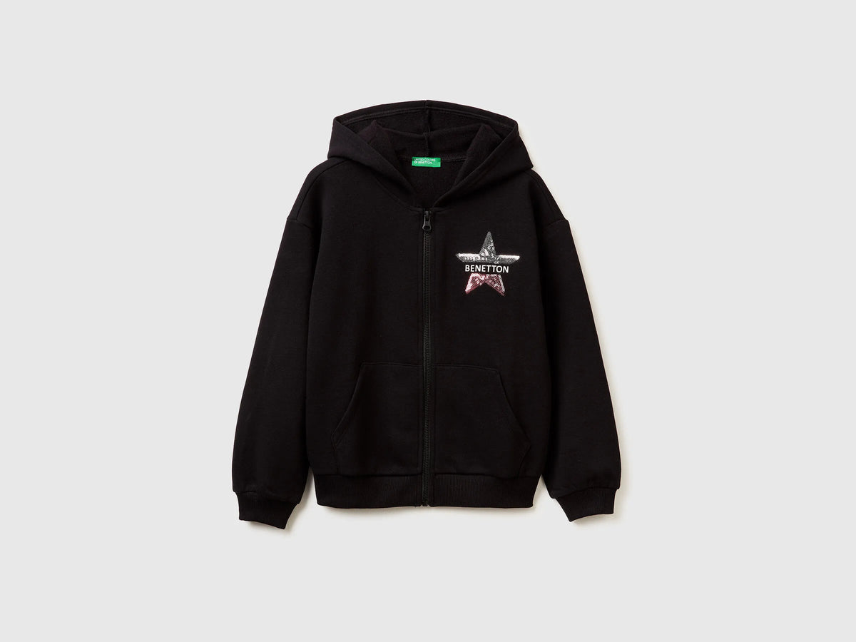 Benetton_Black_Sweatshirt with Zip and Sequins_39M2C505O_100_01