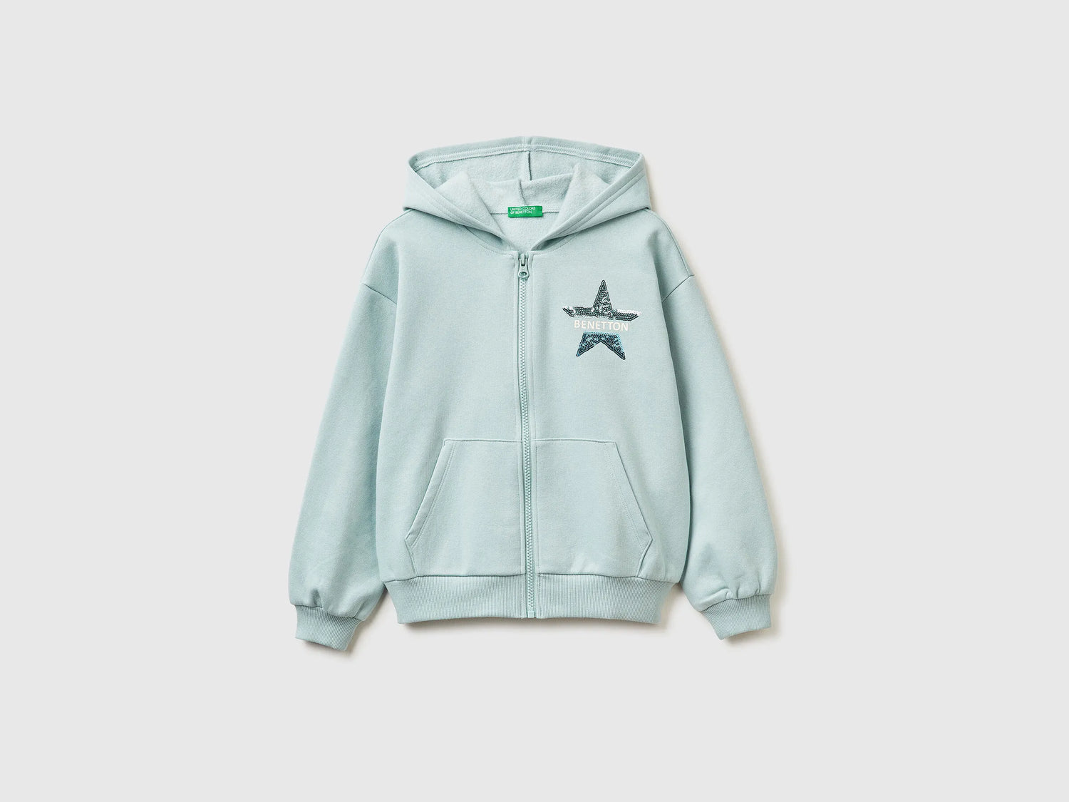 Benetton_Aqua_Sweatshirt with Zip and Sequins_39M2C505O_17H_01