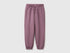 Benetton Plum Girls Fleece Joggers with Drawstring SKU: 39M2CF05I_048 Image 01