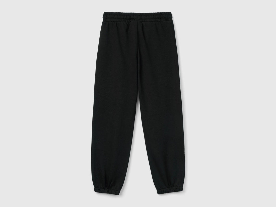 Benetton_Black_Sweat Joggers with Drawstring_39M2CF05I_100_02
