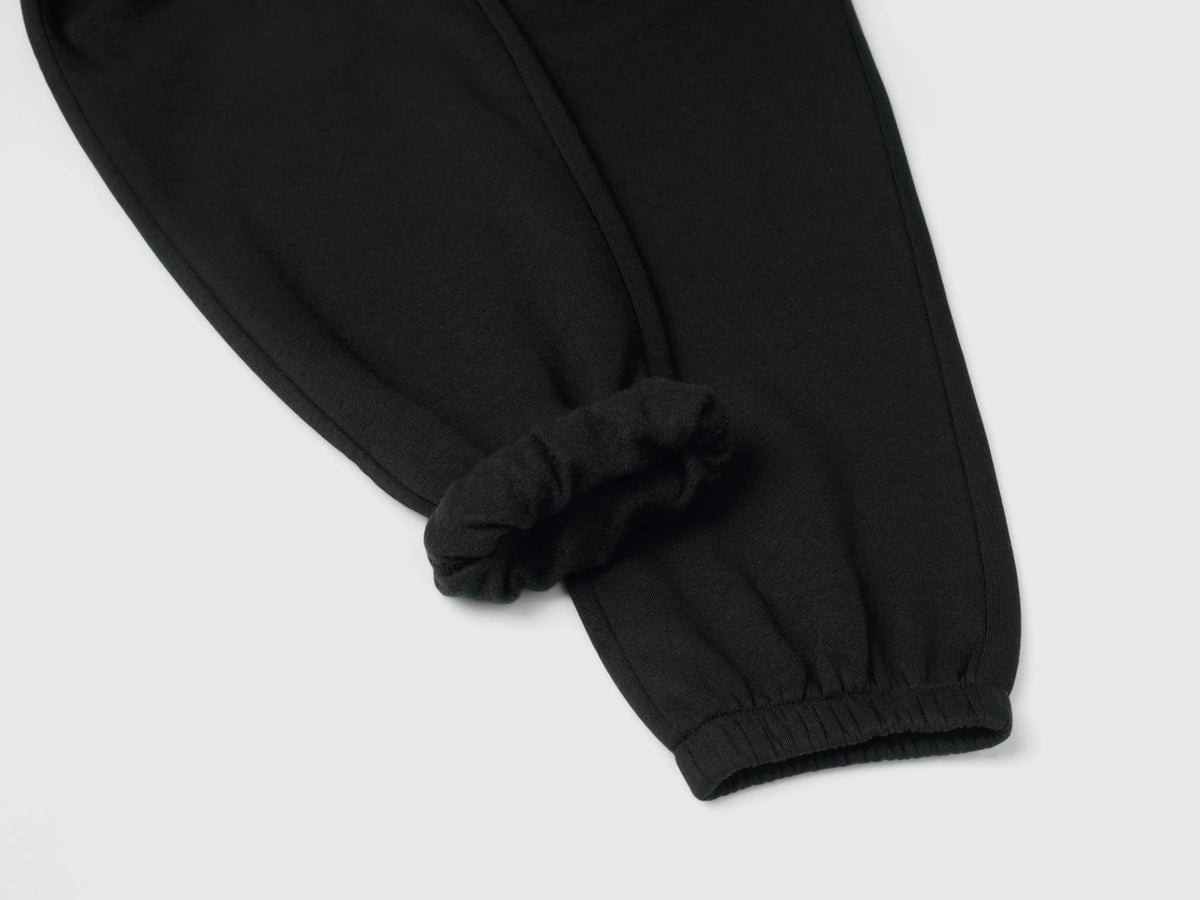 Benetton Black Girls Sweat Joggers with Drawstring SKU: 39M2CF05I_100 Image 03