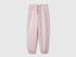 Benetton Pink Girls Fleece Joggers with Drawstring SKU: 39M2CF05I_197 Image 01