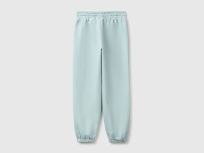 Benetton Aqua Girls Fleece Joggers with Drawstring SKU: 39M2CF05I_31A Image 02