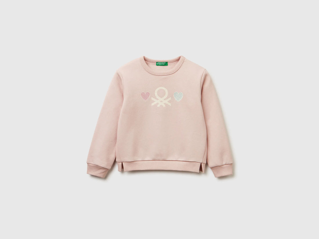 Benetton_Soft Pink_Pullover Sweatshirt with Glittery Print_39M2G10KY_3V5_01