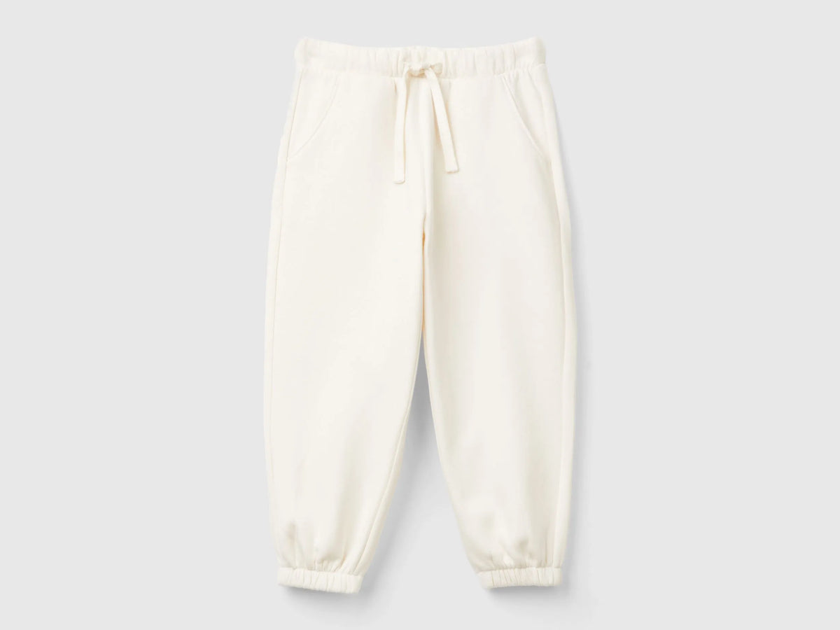Benetton_Creamy White_Sweat Joggers with Drawstring_39M2GF04F_0R2_01