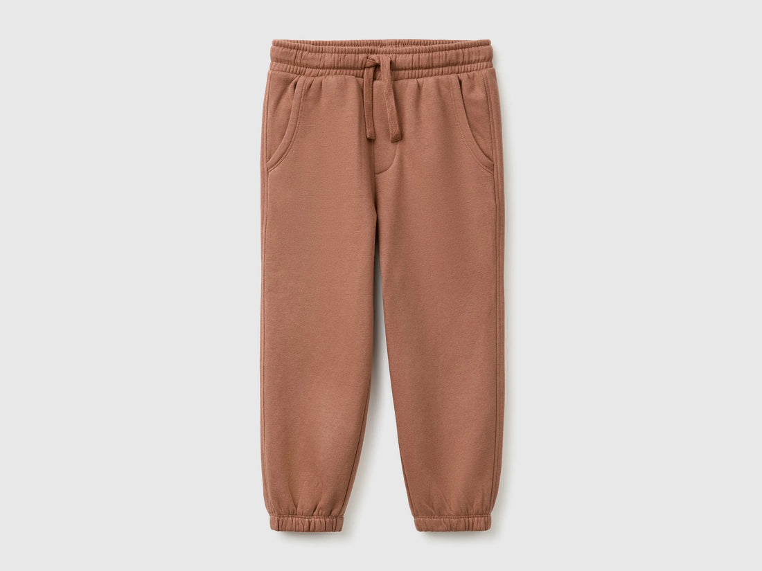 Benetton Brown Boys Joggers in Warm Fleece SKU: 39M2GF05O_0U3 Image 01