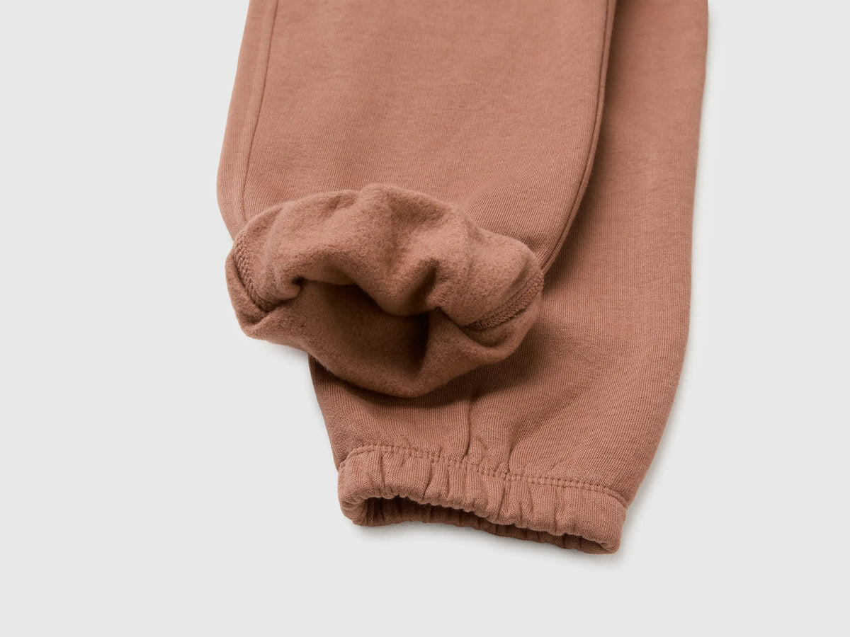 Benetton Brown Boys Joggers in Warm Fleece SKU: 39M2GF05O_0U3 Image 03