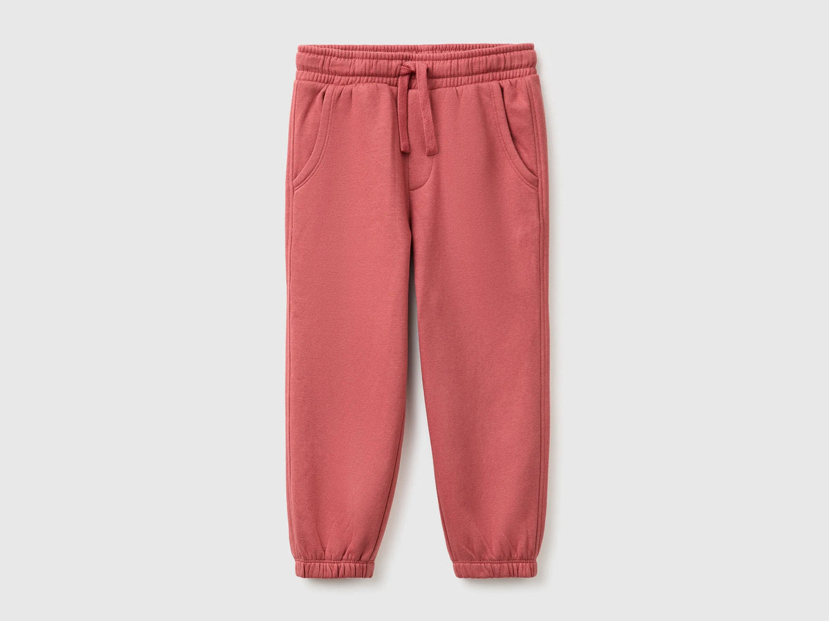 Benetton Brick Red Boys Joggers in Warm Fleece SKU: 39M2GF05O_1D2 Image 01