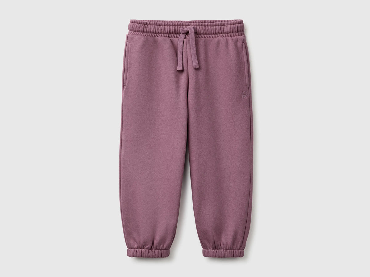 Benetton Plum Girls Joggers in Warm Fleece SKU: 39M2GF05P_048 Image 01