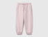 Benetton Pink Girls Joggers in Warm Fleece SKU: 39M2GF05P_197 Image 01