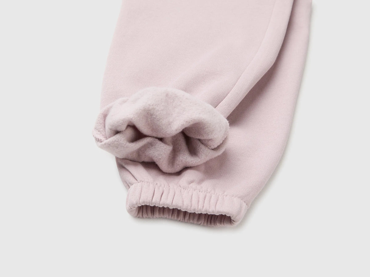 Benetton Pink Girls Joggers in Warm Fleece SKU: 39M2GF05P_197 Image 03