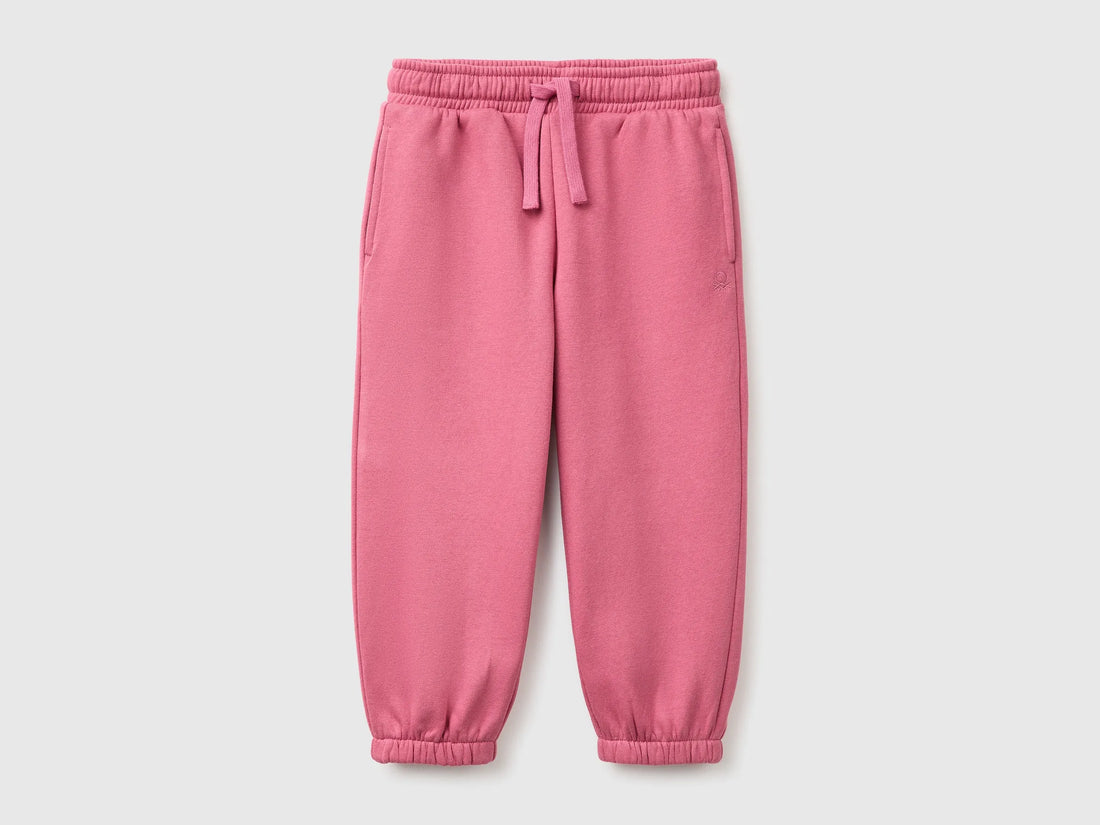 Benetton Fuchsia Girls Joggers in Warm Fleece SKU: 39M2GF05P_2J4 Image 01