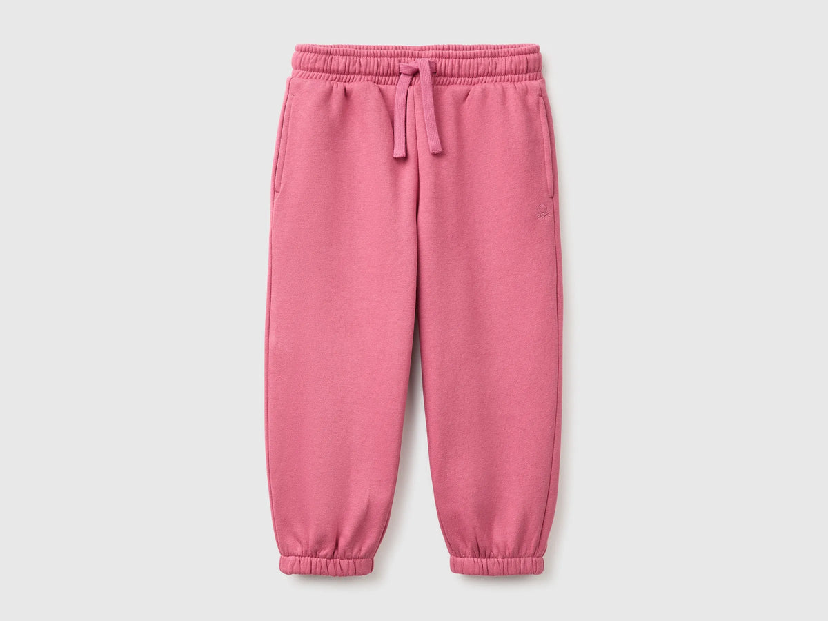 Benetton Fuchsia Girls Joggers in Warm Fleece SKU: 39M2GF05P_2J4 Image 01