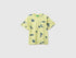 Benetton Lime Boys Printed Linen Blend T-Shirt SKU: 39TPG10MT_67T Image 01