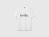 Benetton White Men Cotton T-Shirt with Logo SKU: 39VFU1096_906 Image 01