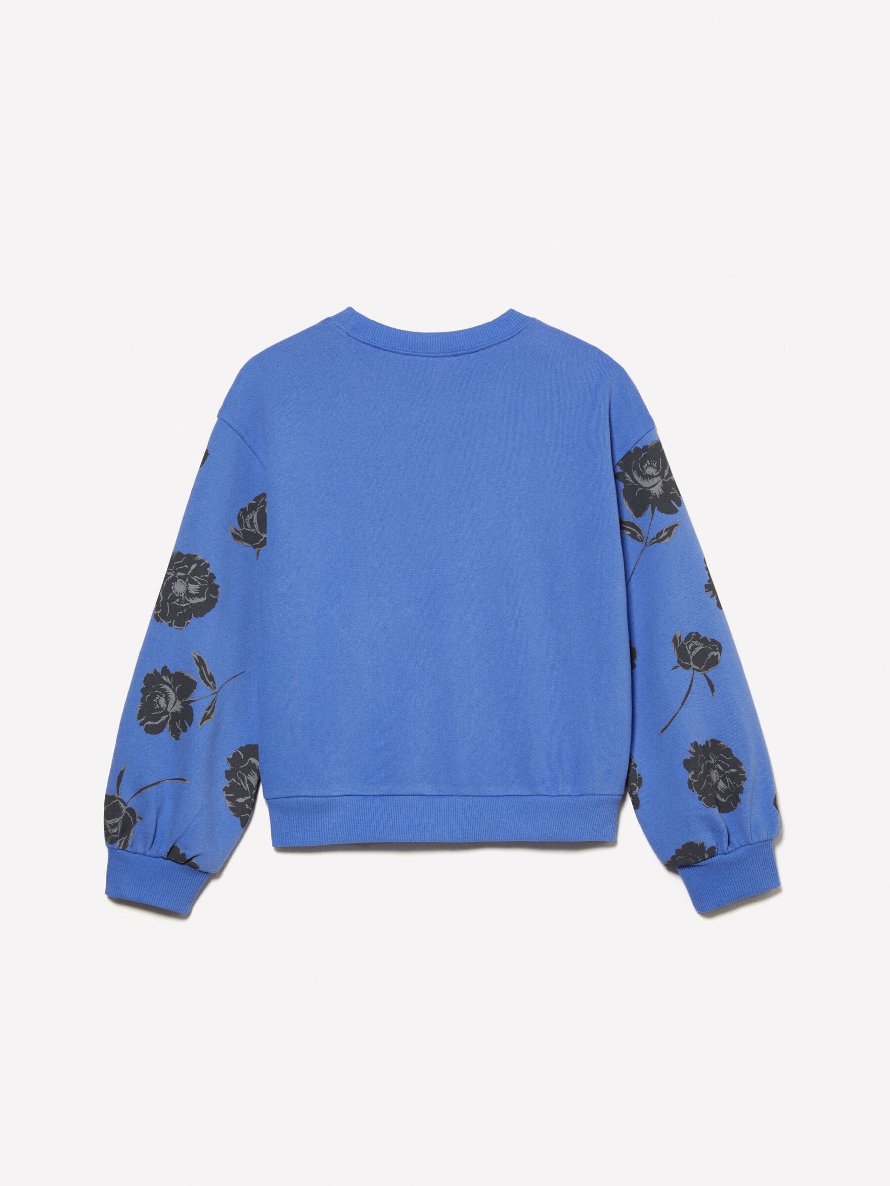 Lilac Cropped Sweatshirt with Floral Print and Embroidery_3AC4X104Q_2U5_02