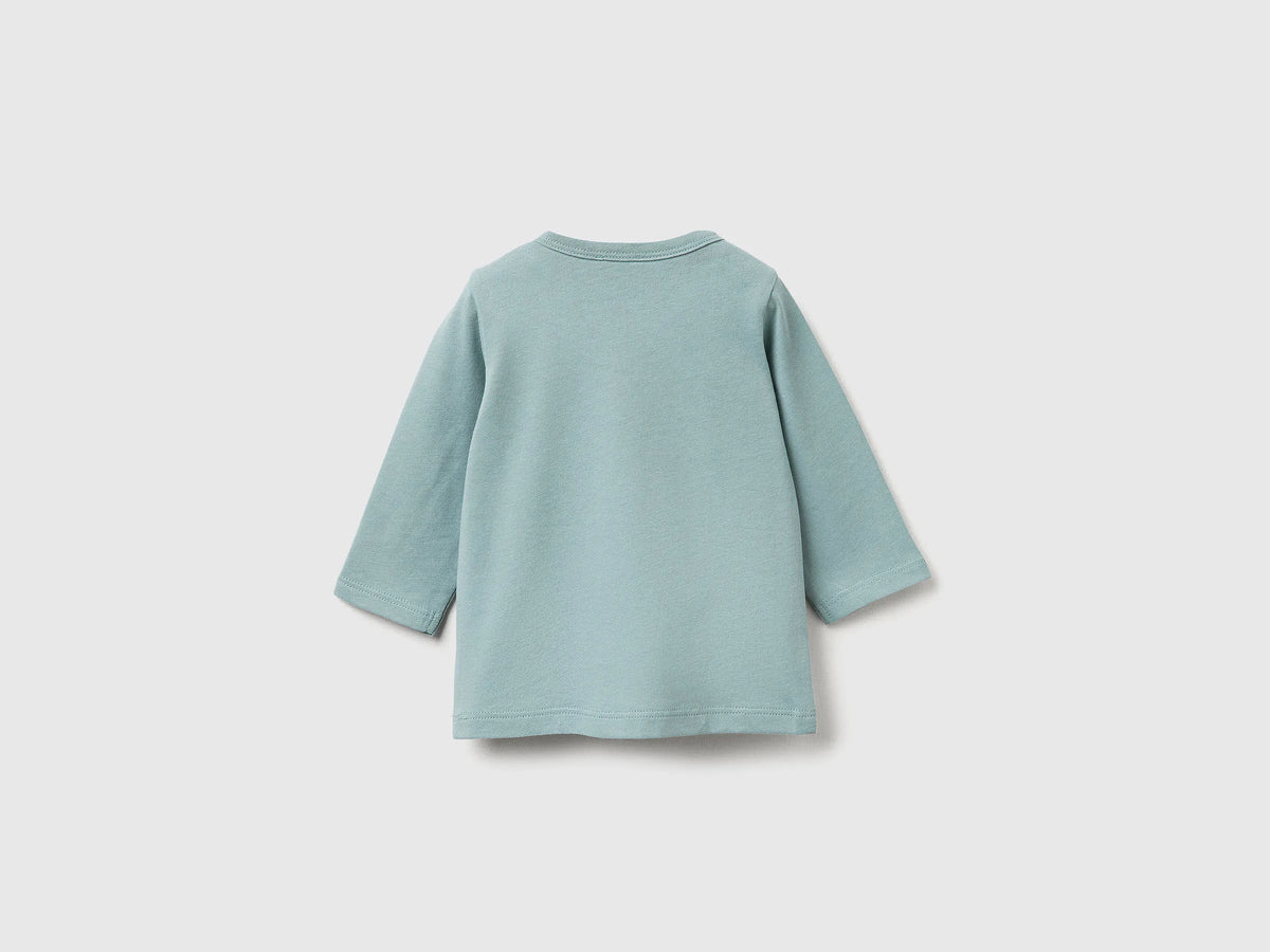 Benetton_Aqua_Cotton T-Shirt with Print_3ATNA106O_906_02