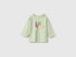 Benetton Light Green Unisex Organic Cotton Printed T-Shirt SKU: 3ATNA107H_2G8 Image 01