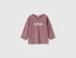 Benetton Mauve Girl Organic Cotton Printed T-Shirt SKU: 3ATNA107I_25N Image 01
