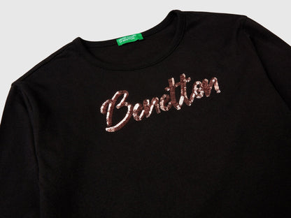 T-Shirt in Warm Organic Cotton with Sequins_3ATNC10L0_100_03