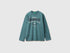 Benetton_Turquoise_Warm T-Shirt with Logo Print_3ATNC10QU_19W_01