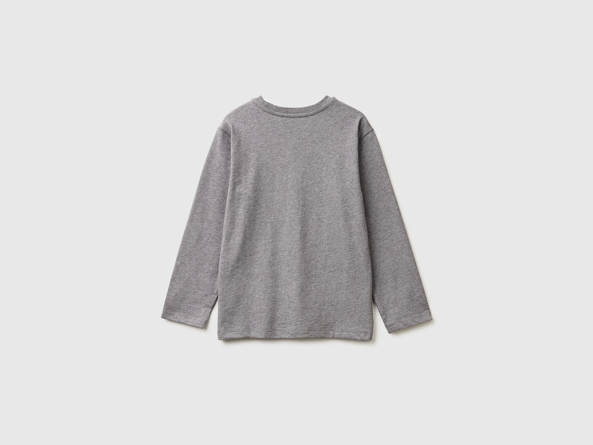 Benetton_Dark Gray_Warm T-Shirt with Logo Print_3ATNC10QU_507_02