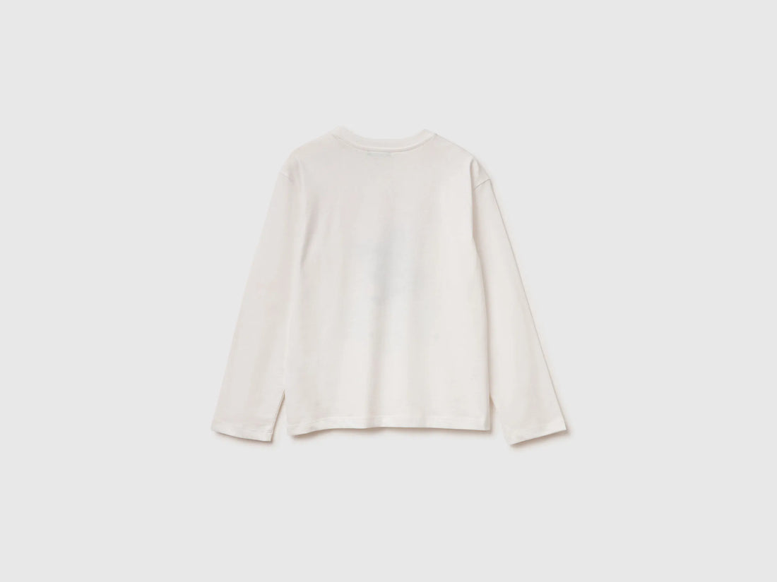 Benetton_Creamy White_T-Shirt in Warm Cotton with Print_3ATNC10R8_074_02