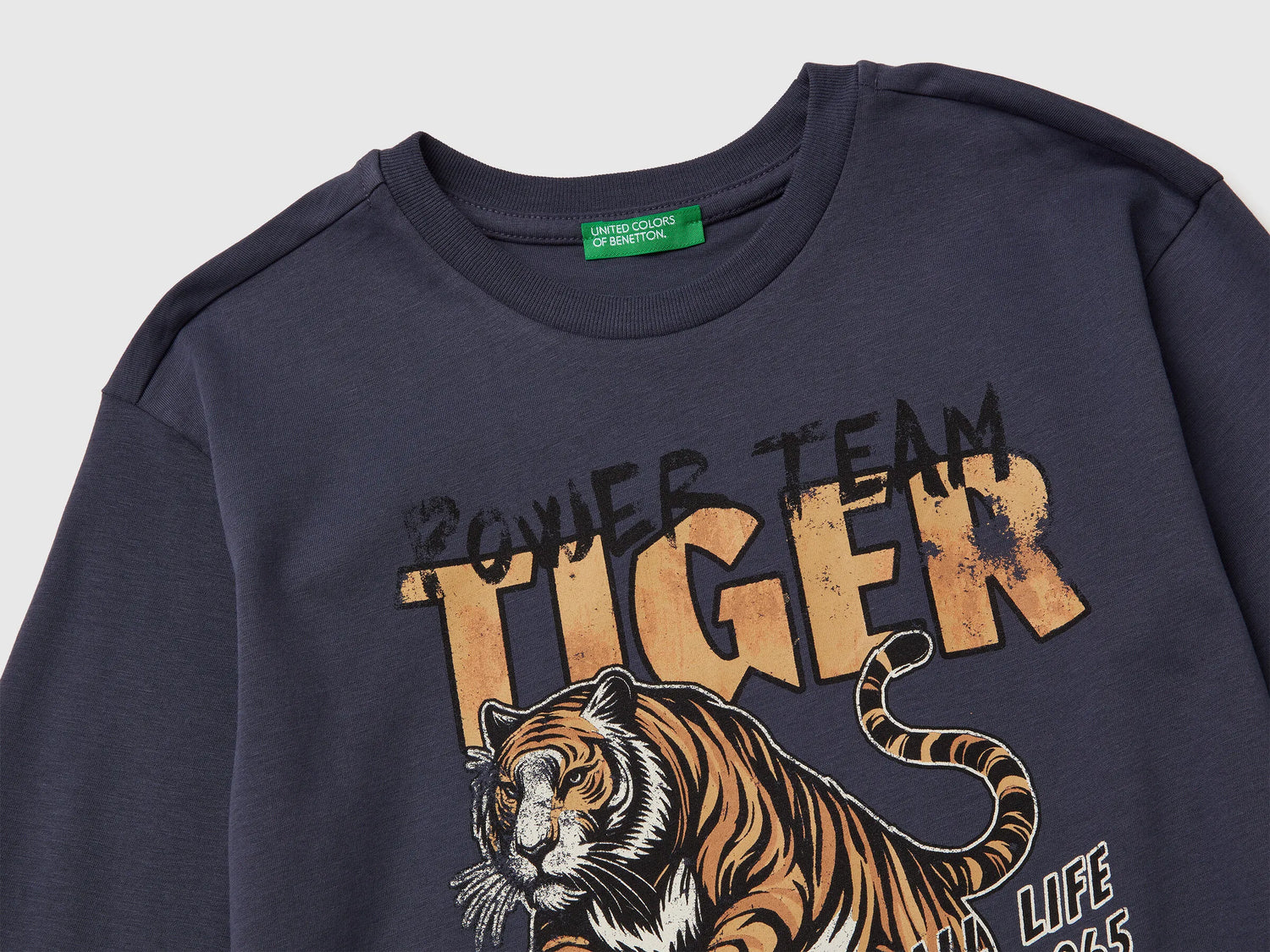 Benetton_Air Force Blue_T-Shirt in Warm Cotton with Print_3ATNC10R8_0J8_03