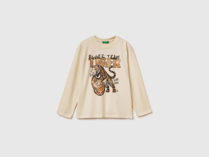 Benetton_Creamy White_T-Shirt in Warm Cotton with Print_3ATNC10R8_3C9_01