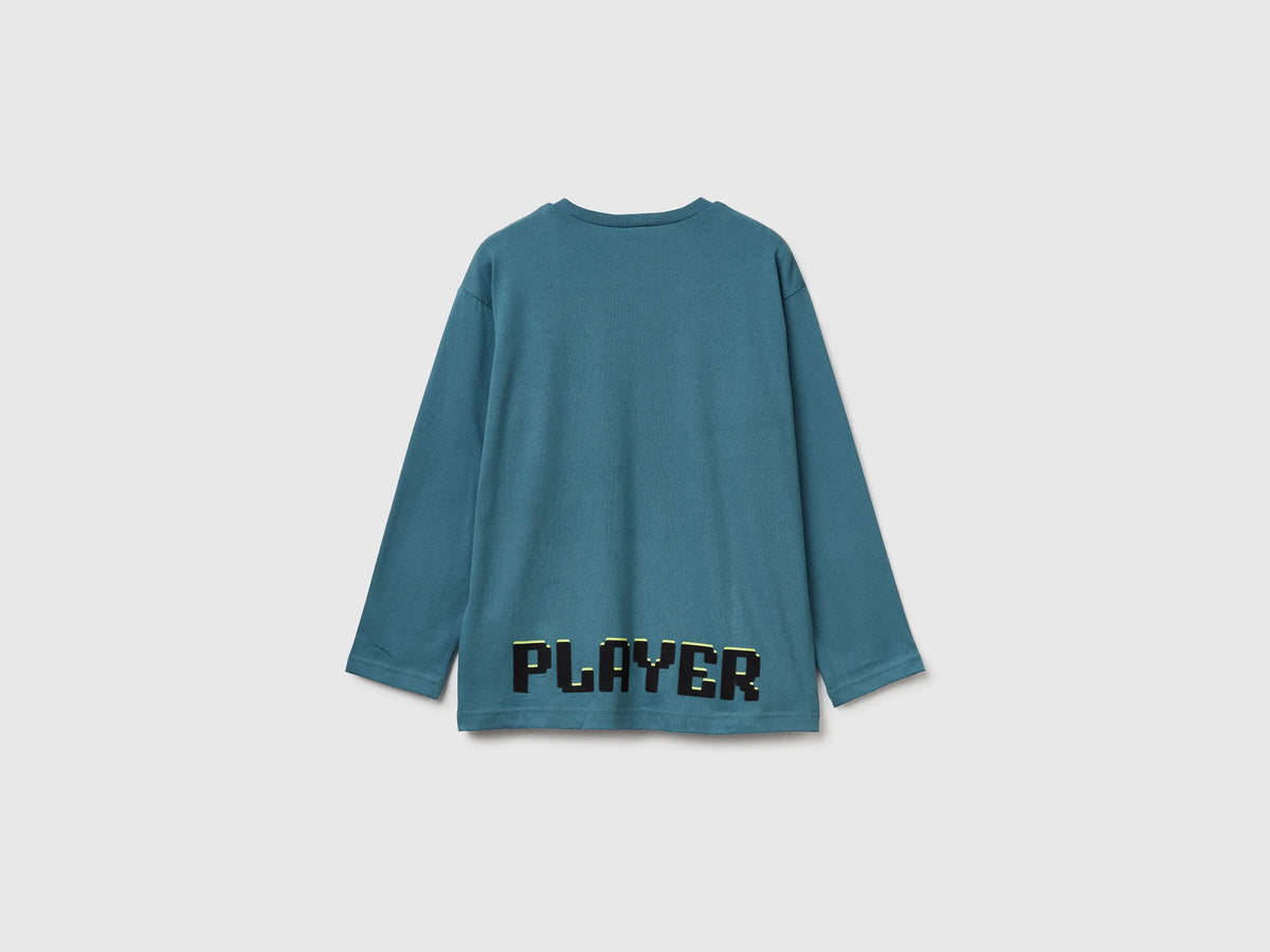 Benetton_Turquoise_T-Shirt with Photographic Print_3ATNC10RL_19W_02