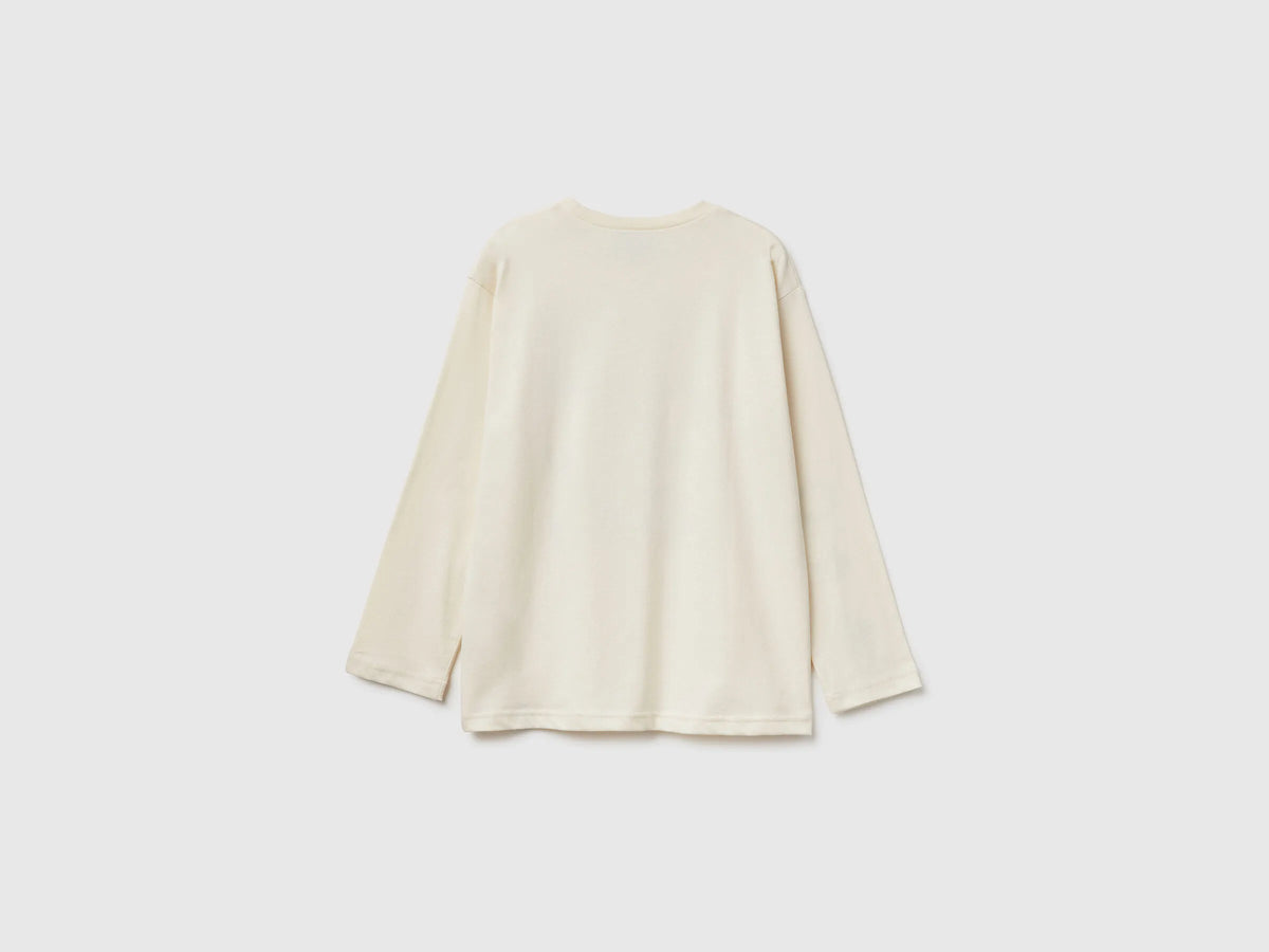 Benetton_Creamy White_T-Shirt with Photographic Print_3ATNC10RL_3C9_02