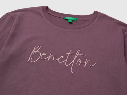 Benetton Plum Girls Long-Sleeved T-Shirt with Embroidery SKU: 3ATNC10U8_048 Image 03