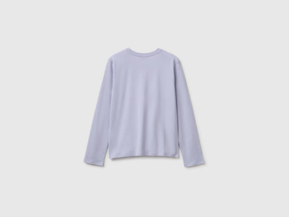 Benetton Lavender Girls Long-Sleeved T-Shirt with Embroidery SKU: 3ATNC10U8_19B Image 02
