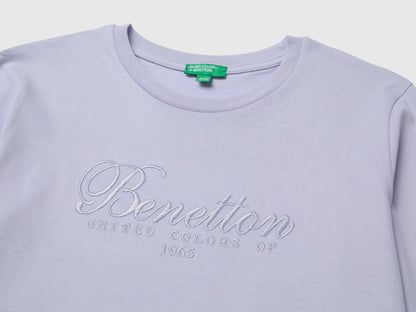 Benetton Lavender Girls Long-Sleeved T-Shirt with Embroidery SKU: 3ATNC10U8_19B Image 03