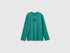 Benetton Dark Green Boys T-Shirt with Print and Embroidery SKU: 3ATNC10UD_285 Image 01