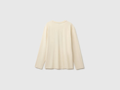 Benetton Creamy White Boys 100% Organic Cotton Printed T-Shirt SKU: 3ATNC10UF_3C9 Image 02