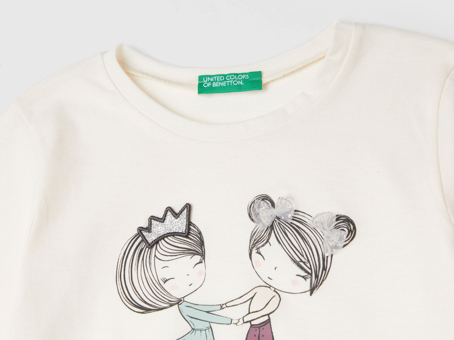 T-Shirt with Print and Tulle Applique_3ATNG10GA_0R2_03