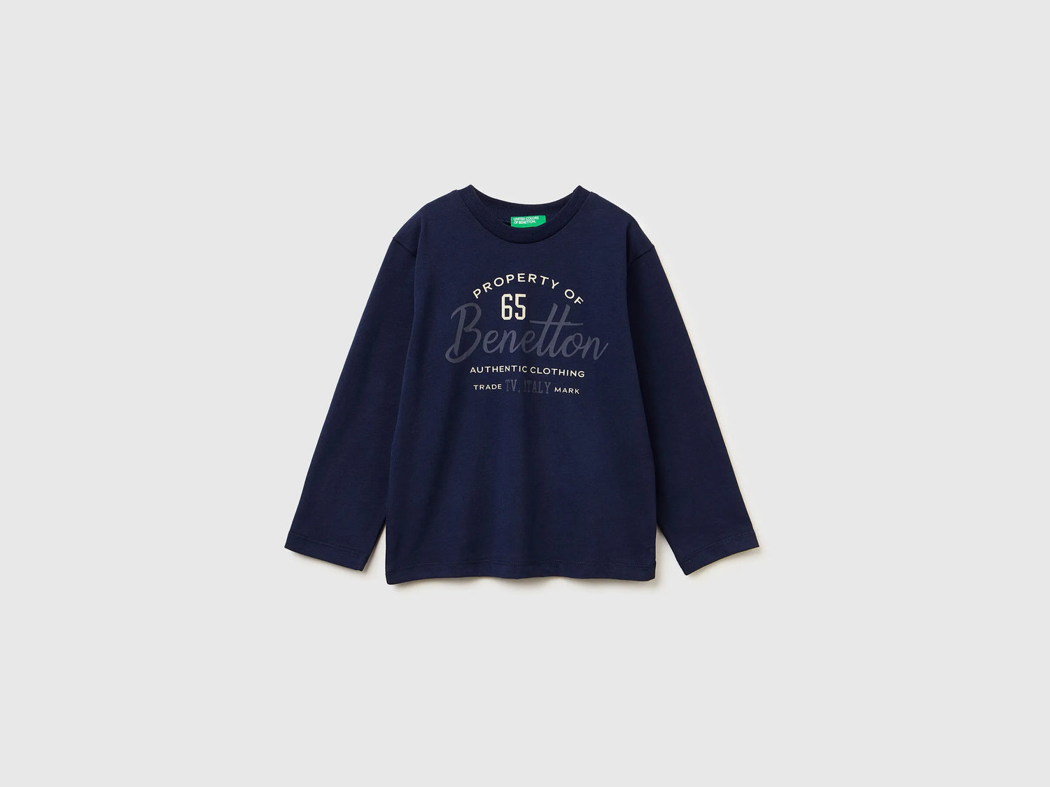 Benetton_Dark Blue_Crew Neck T-Shirt in Warm Cotton_3ATNG10KT_252_01