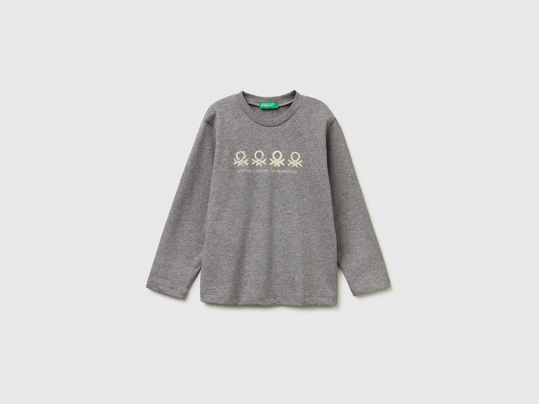 Benetton_Dark Gray_Crew Neck T-Shirt in Warm Cotton_3ATNG10KT_507_01